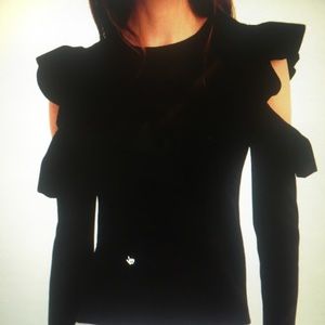 CLUB MONACO black cold shoulder COLEMA top.